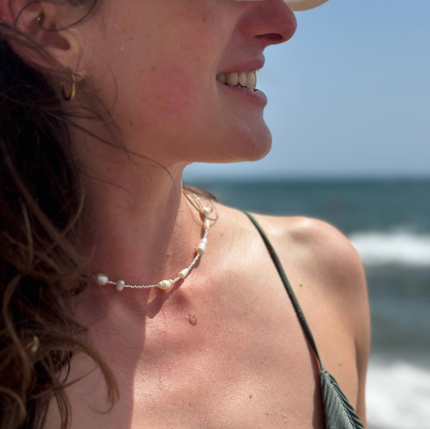 Anna | Pearls and glass beads necklace