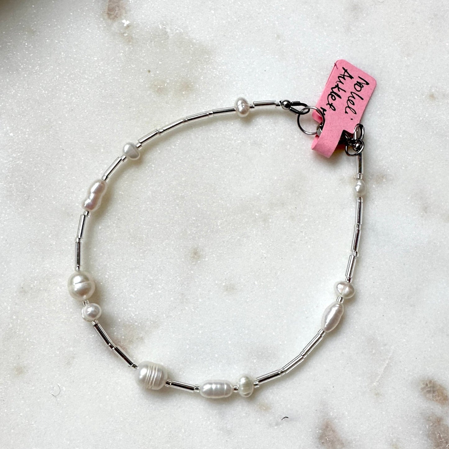 Noheli | Pearls and glass beads anklet