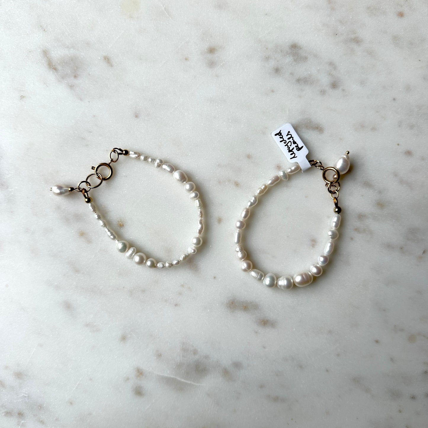 Monika|Upcycled irregular pearls bracelet