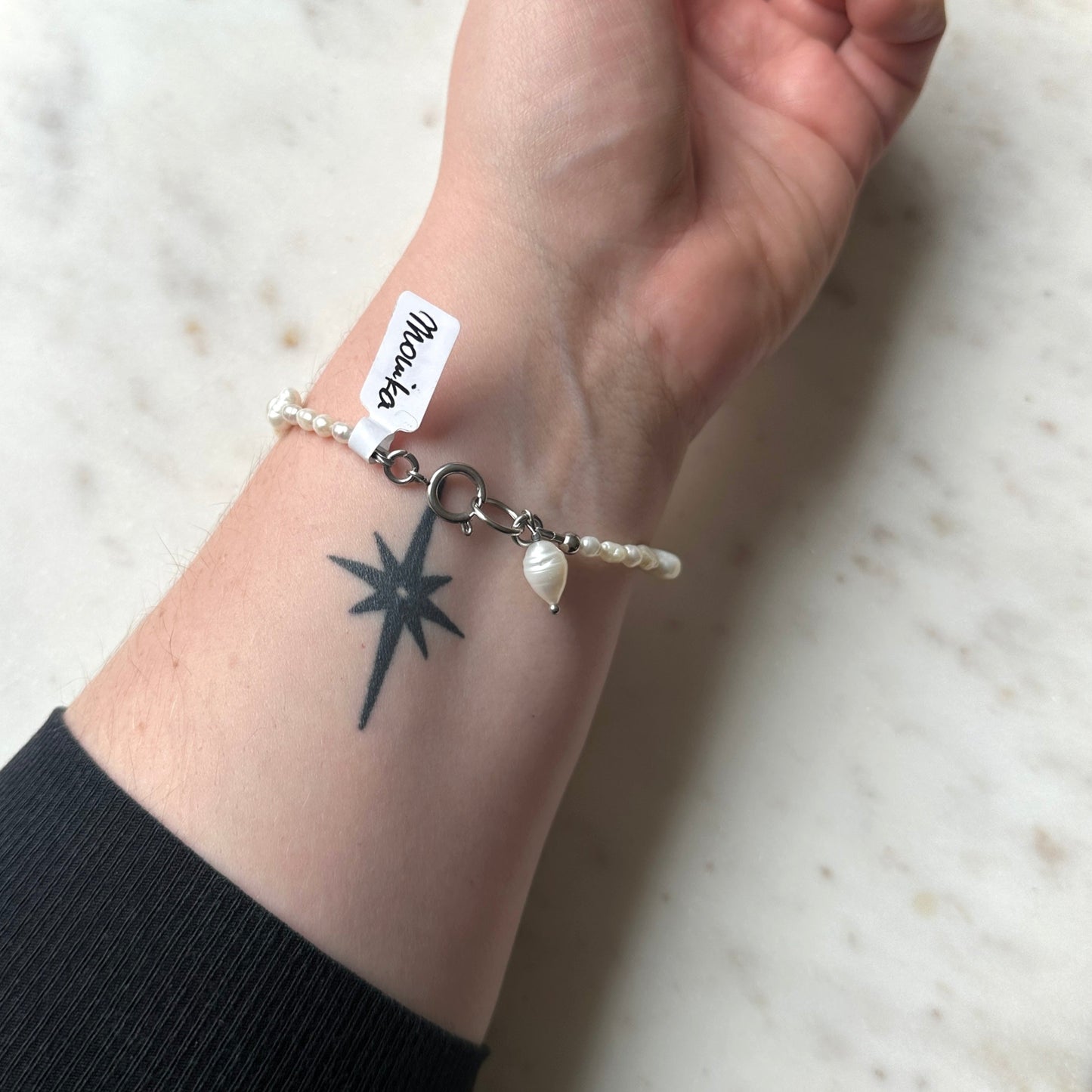 Monika|Upcycled irregular pearls bracelet