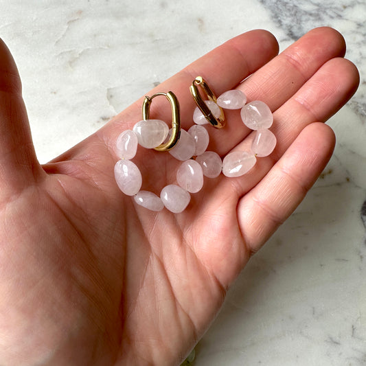Elisabeth|2 in 1|Stone and crystal nuggets earrings