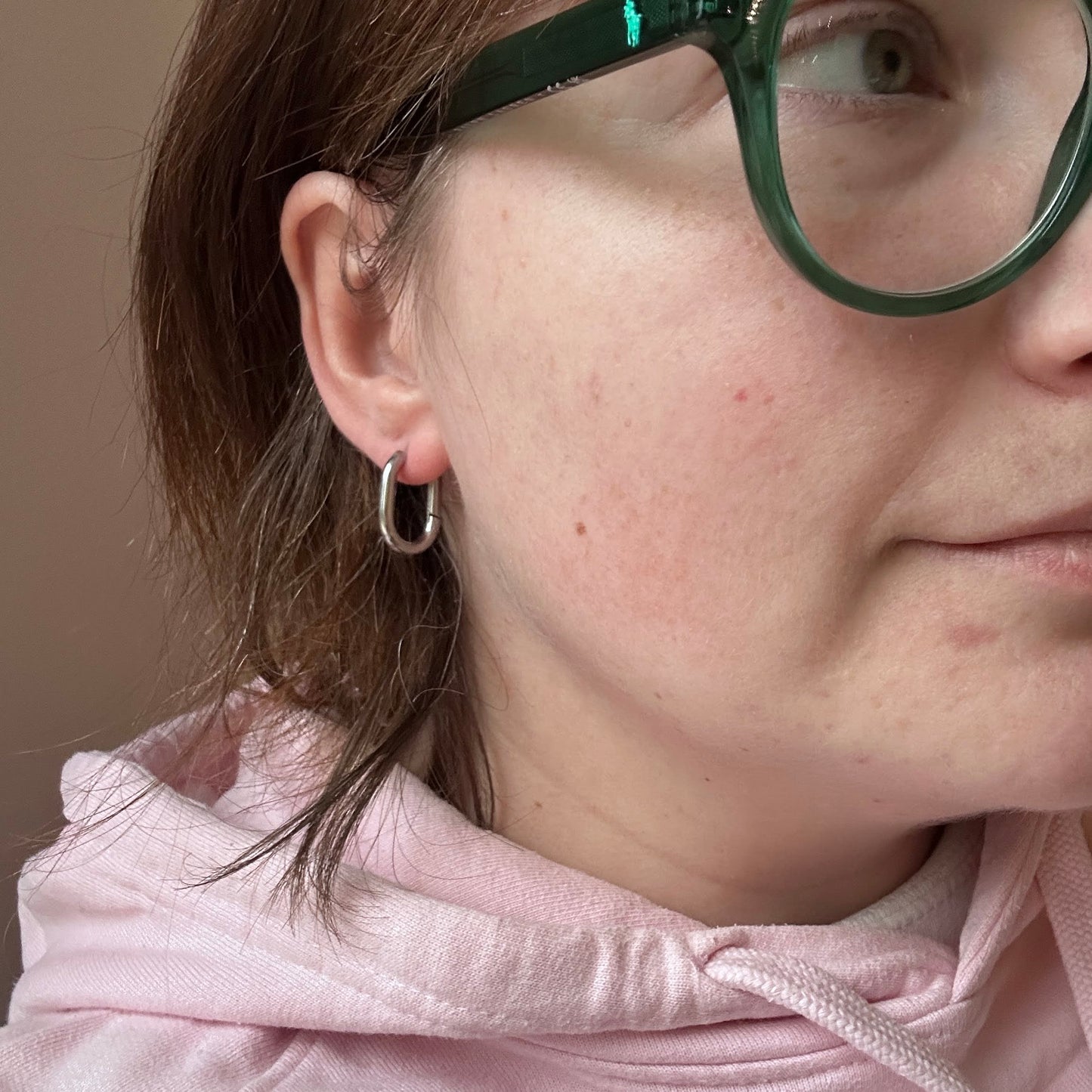 Steel oval hoop earrings