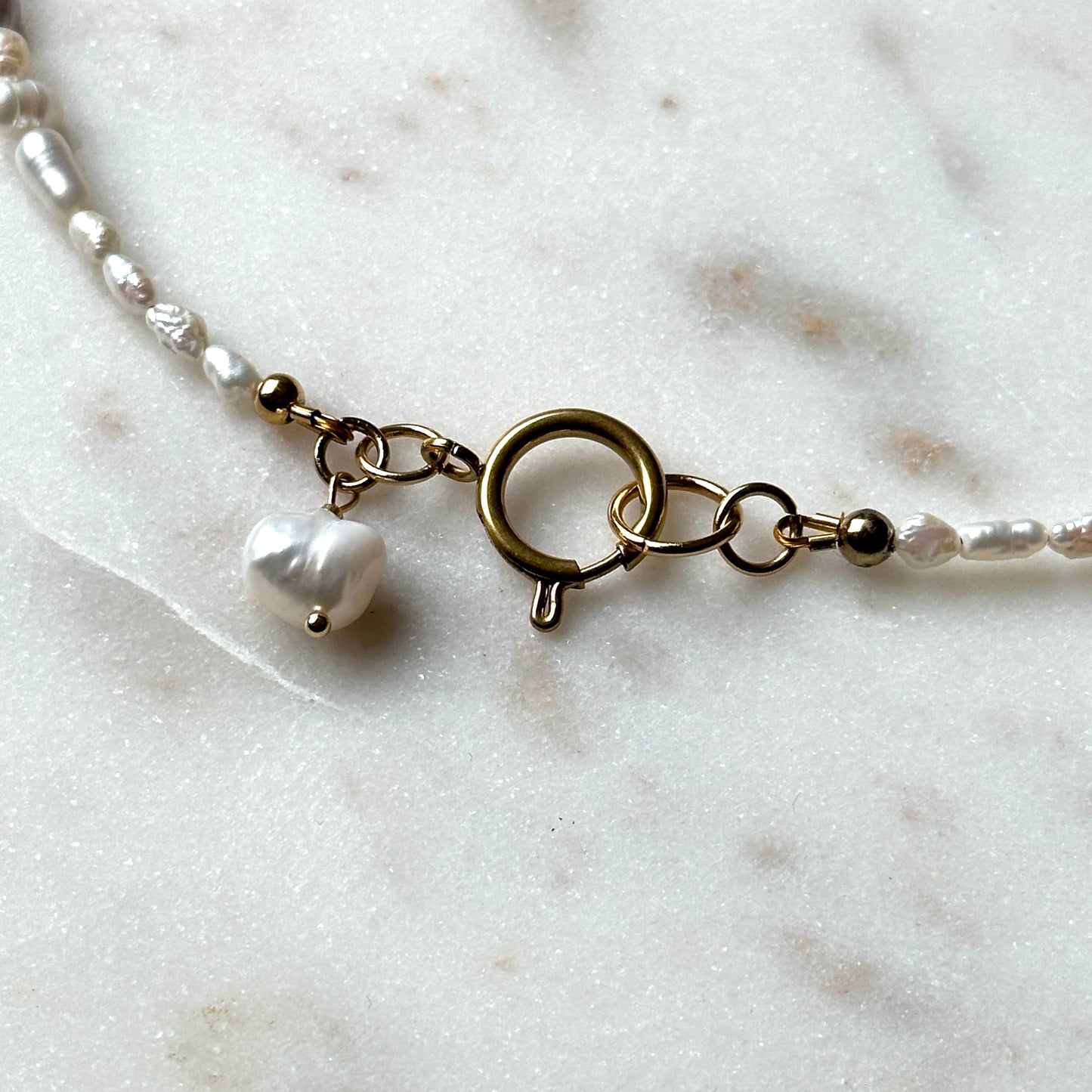 Monika|Upcycled irregular pearls necklace