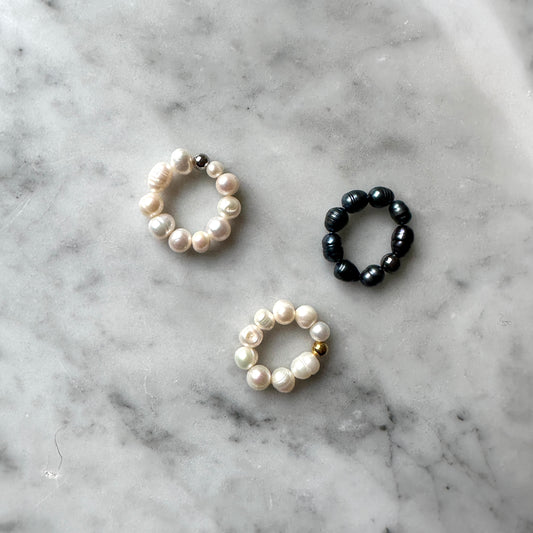 Ingegerd|Upcycled pearls ring