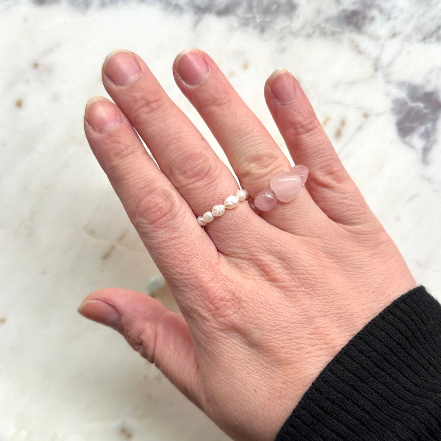 Elisabeth|stone crystal nuggets rings