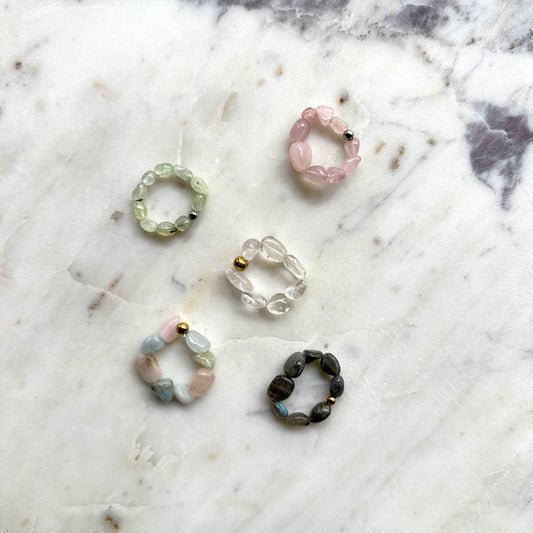 Elisabeth|stone crystal nuggets rings