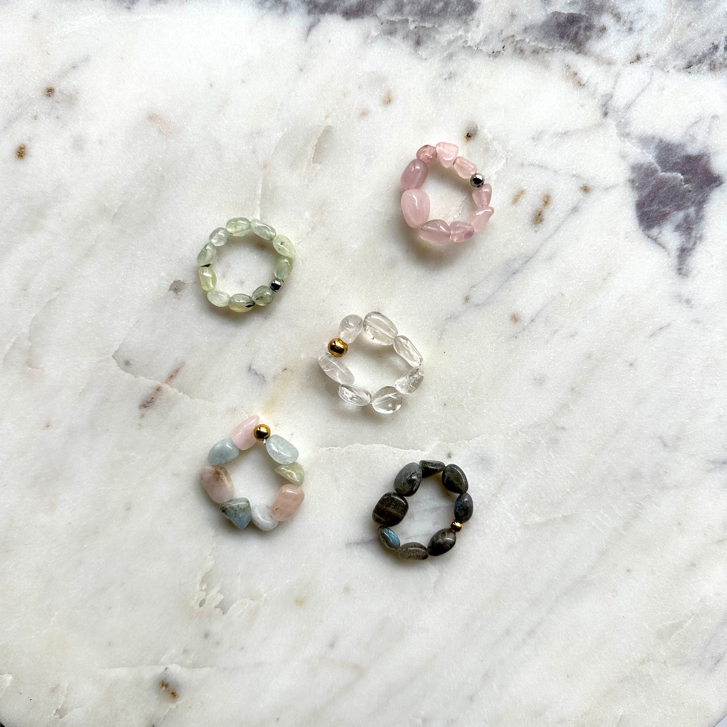 Elisabeth|stone crystal nuggets rings