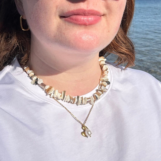 Melted heart | Pearl and heart necklace