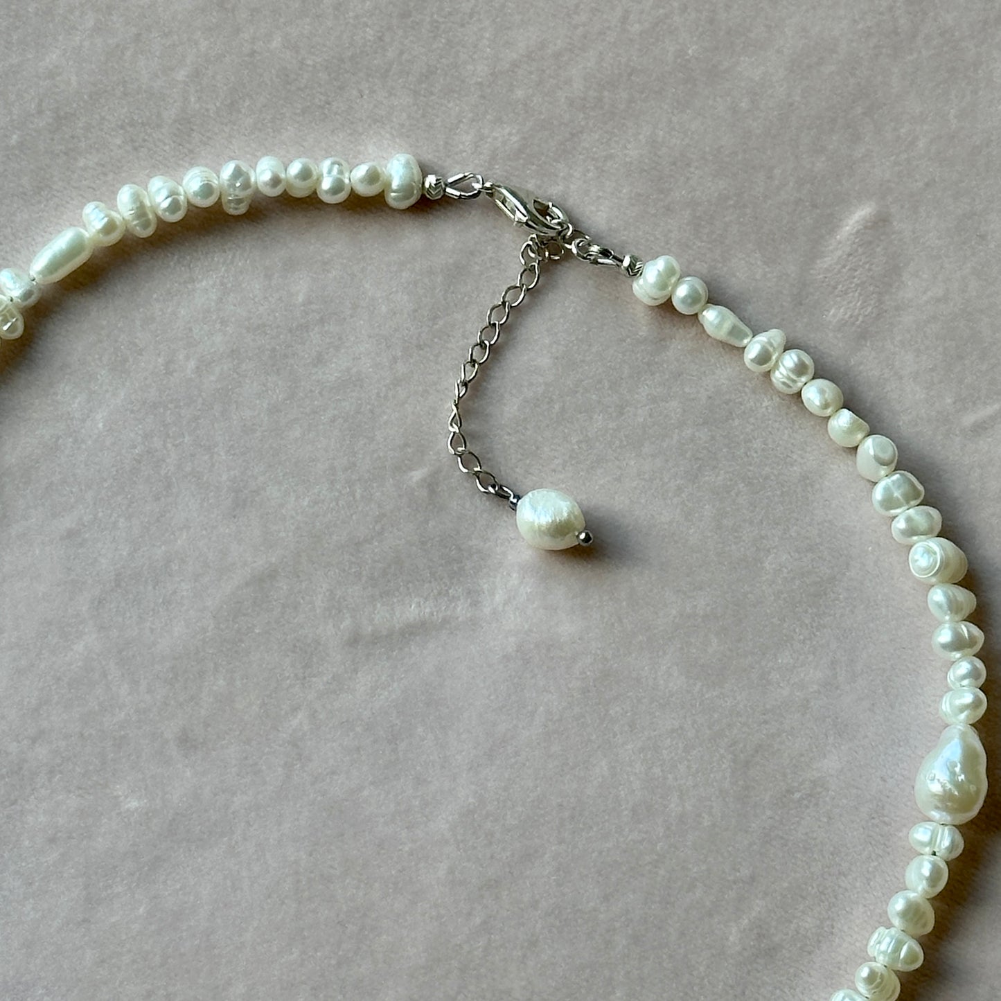 Anna-Clara｜Upcycled pearls 925 silver necklace