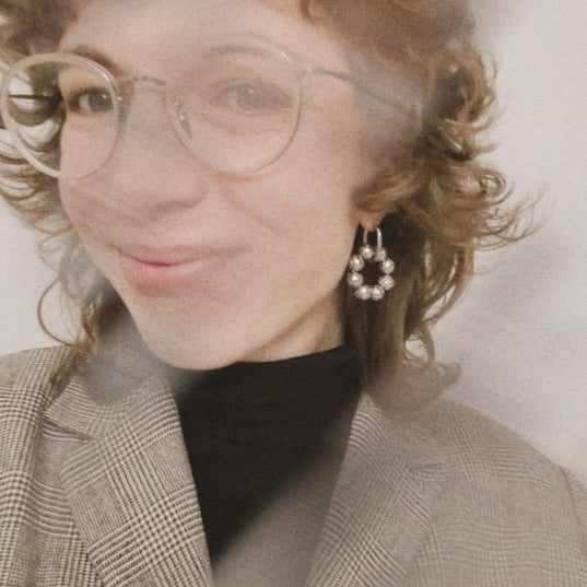Ioana • lava stone creole earrings