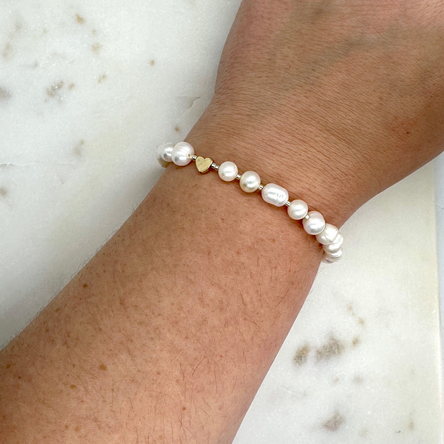 Katya｜pearl bracelet with heart