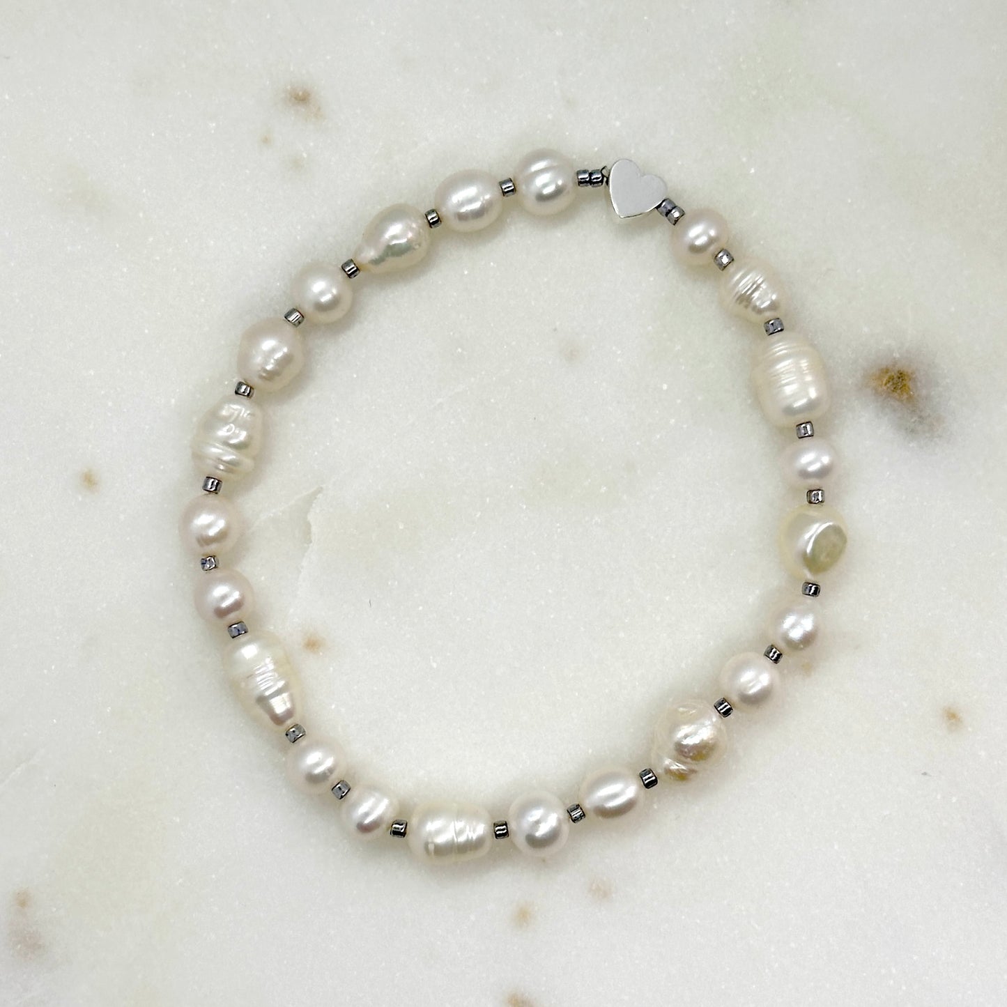 Katya｜pearl bracelet with heart