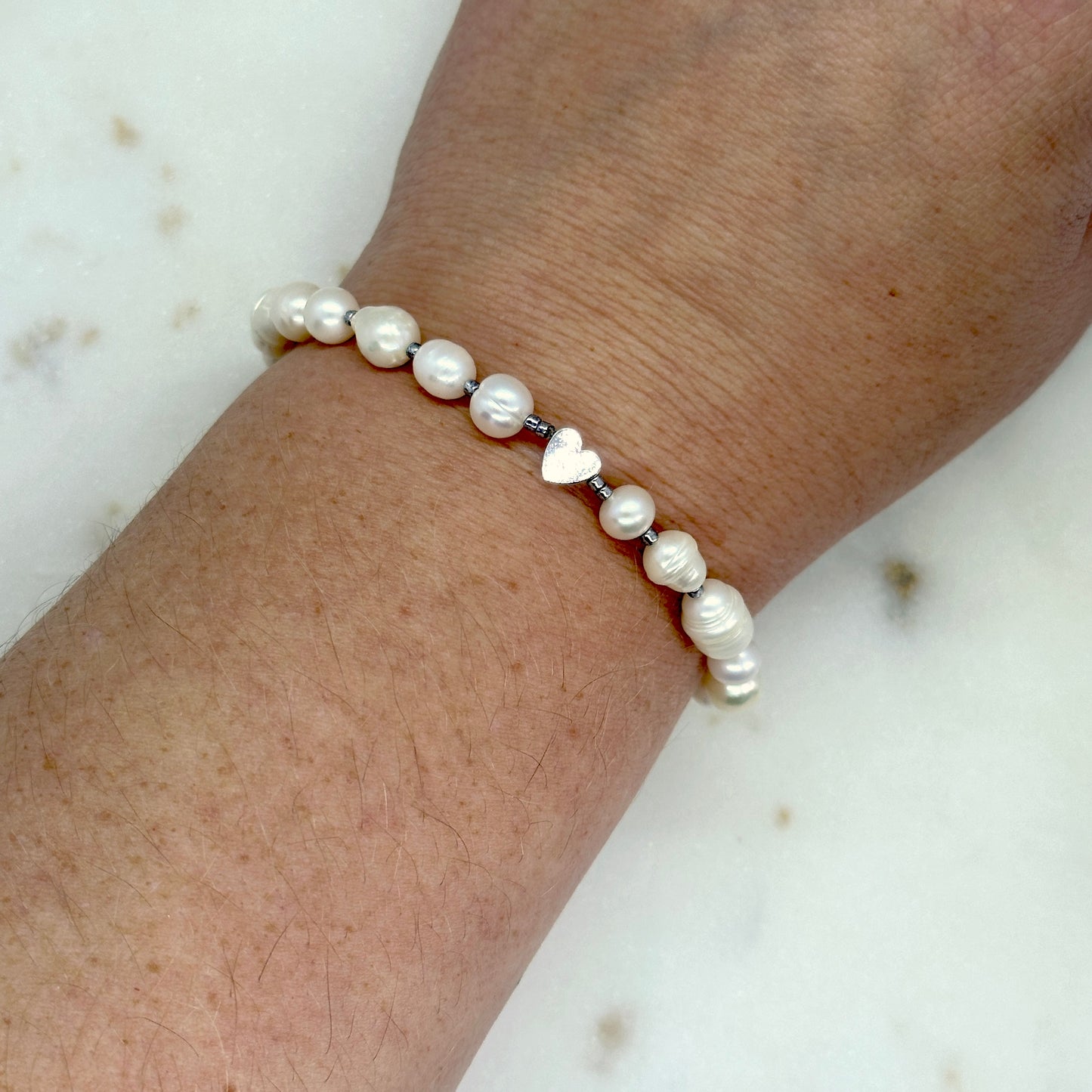 Katya｜pearl bracelet with heart