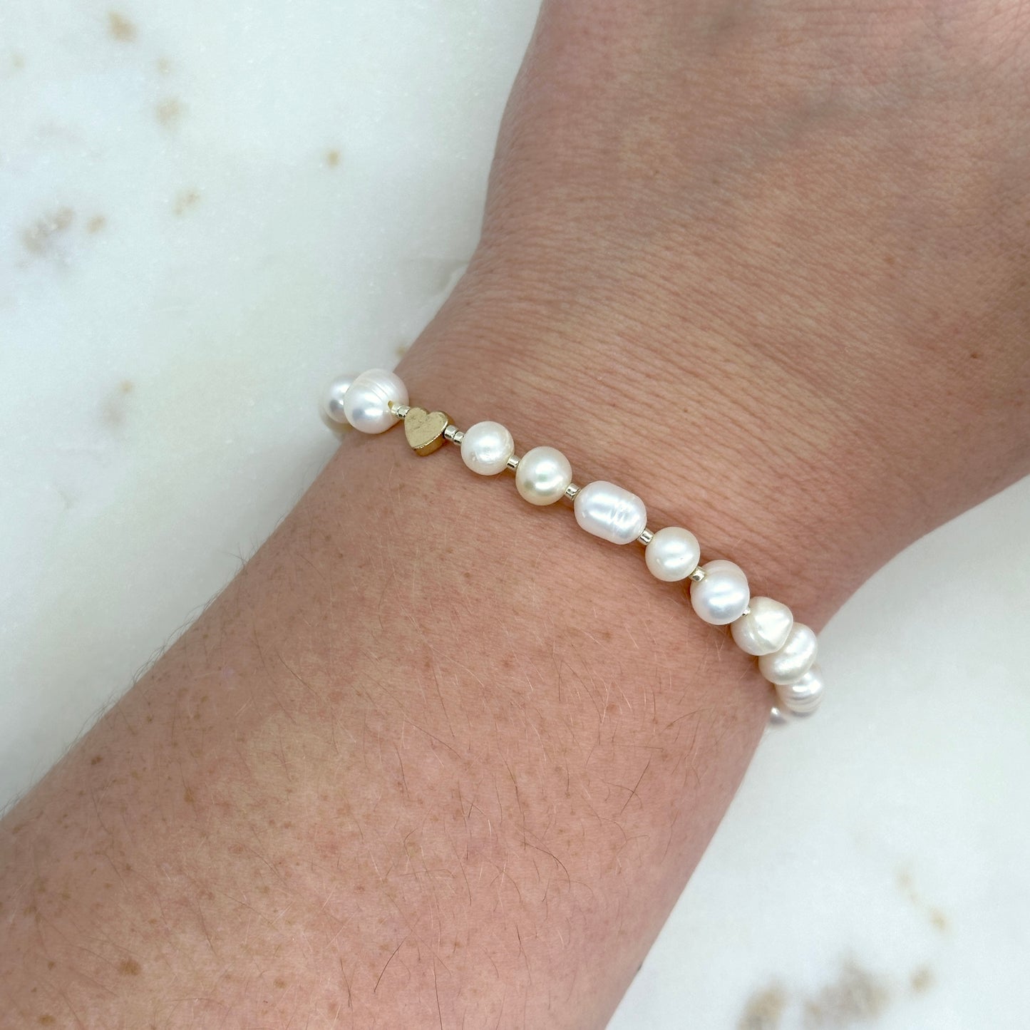 Katya｜pearl bracelet with heart