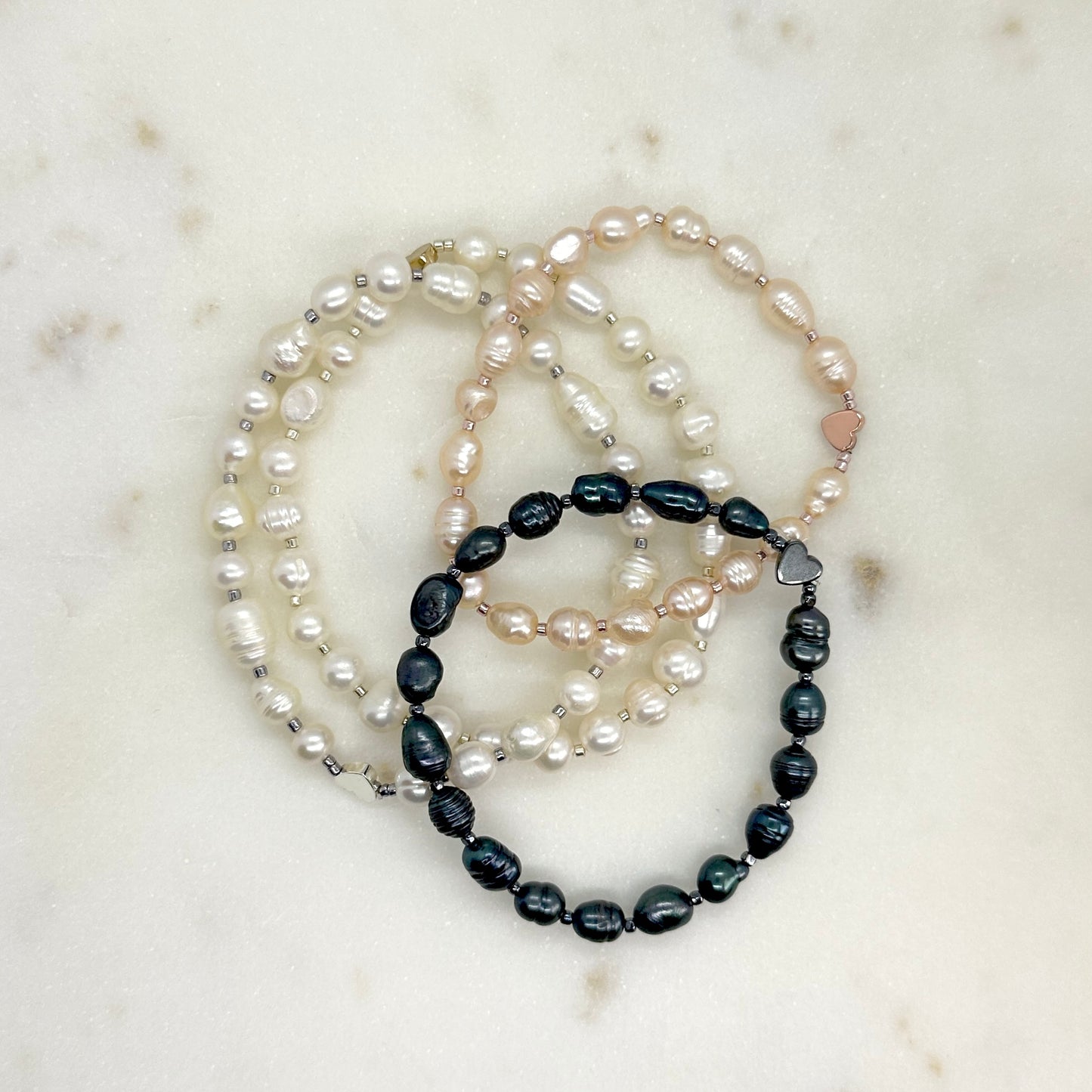 Katya｜pearl bracelet with heart