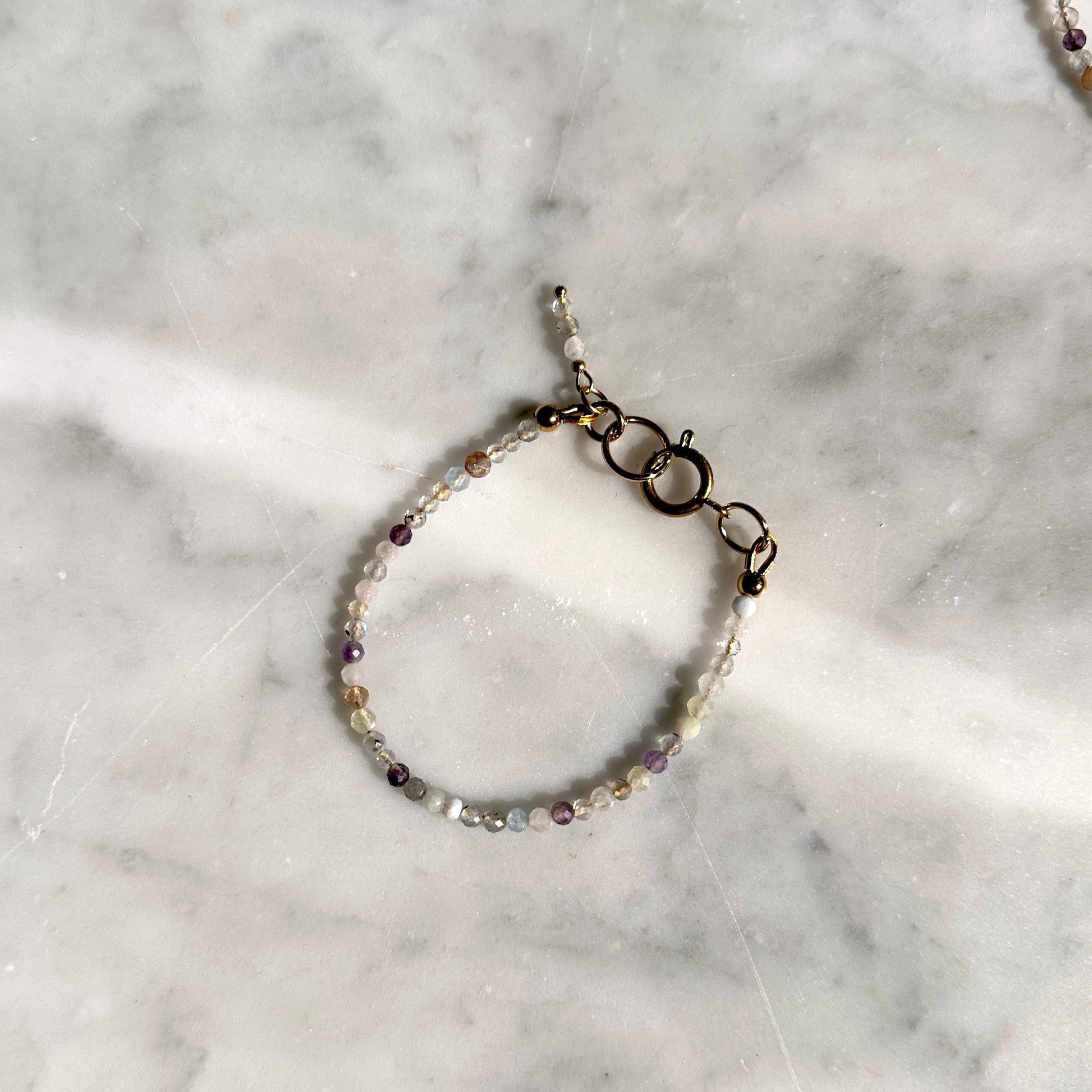 Bracelet with beads on a marble surface