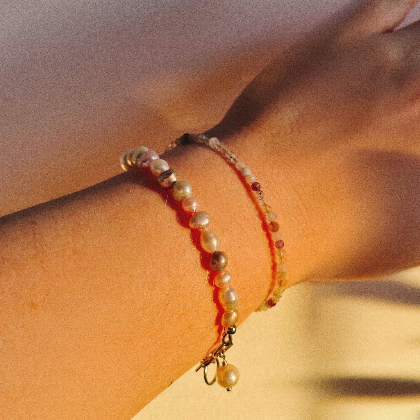 Ida • shimmering handmade stone and crystal bracelet