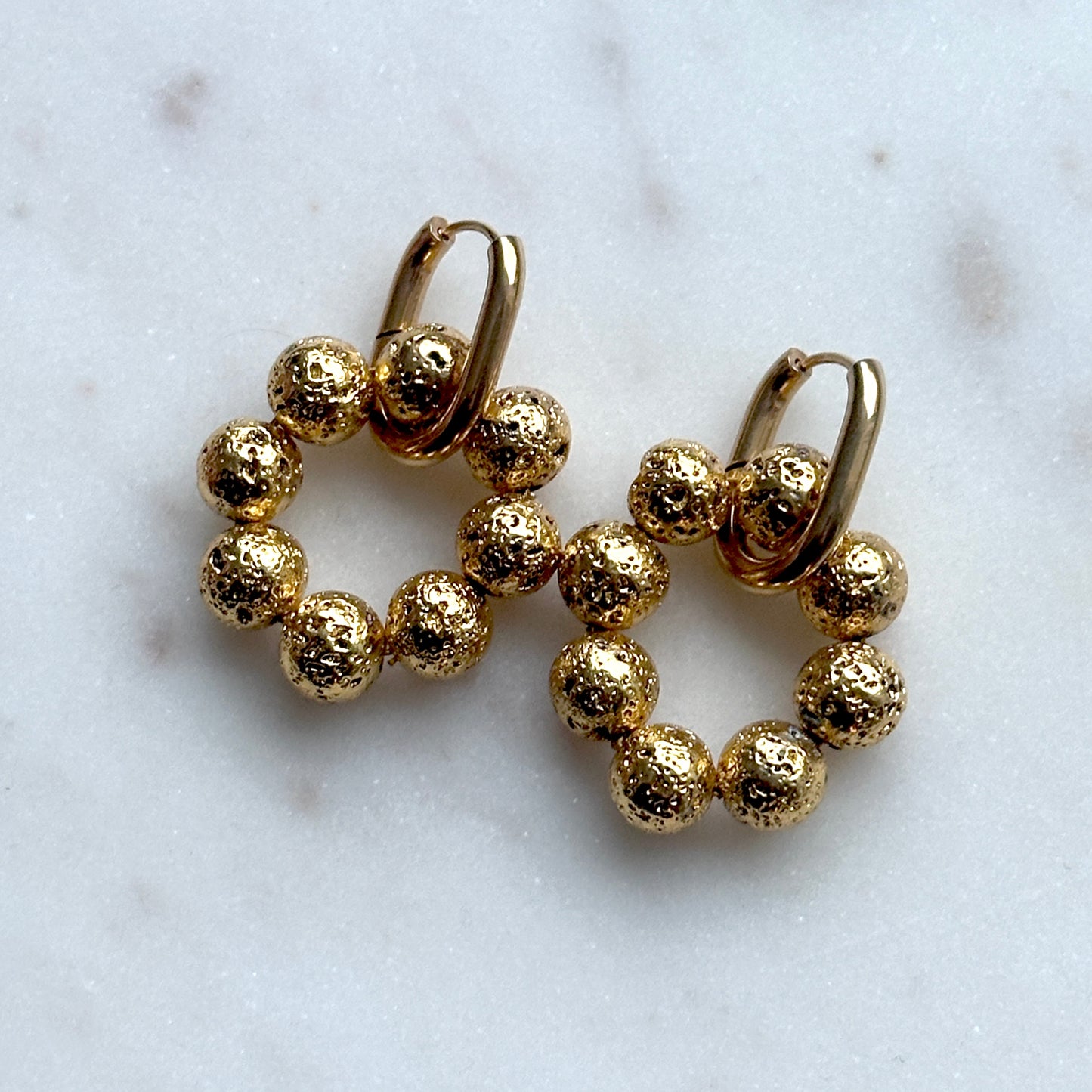 Ioana • lava stone creole earrings