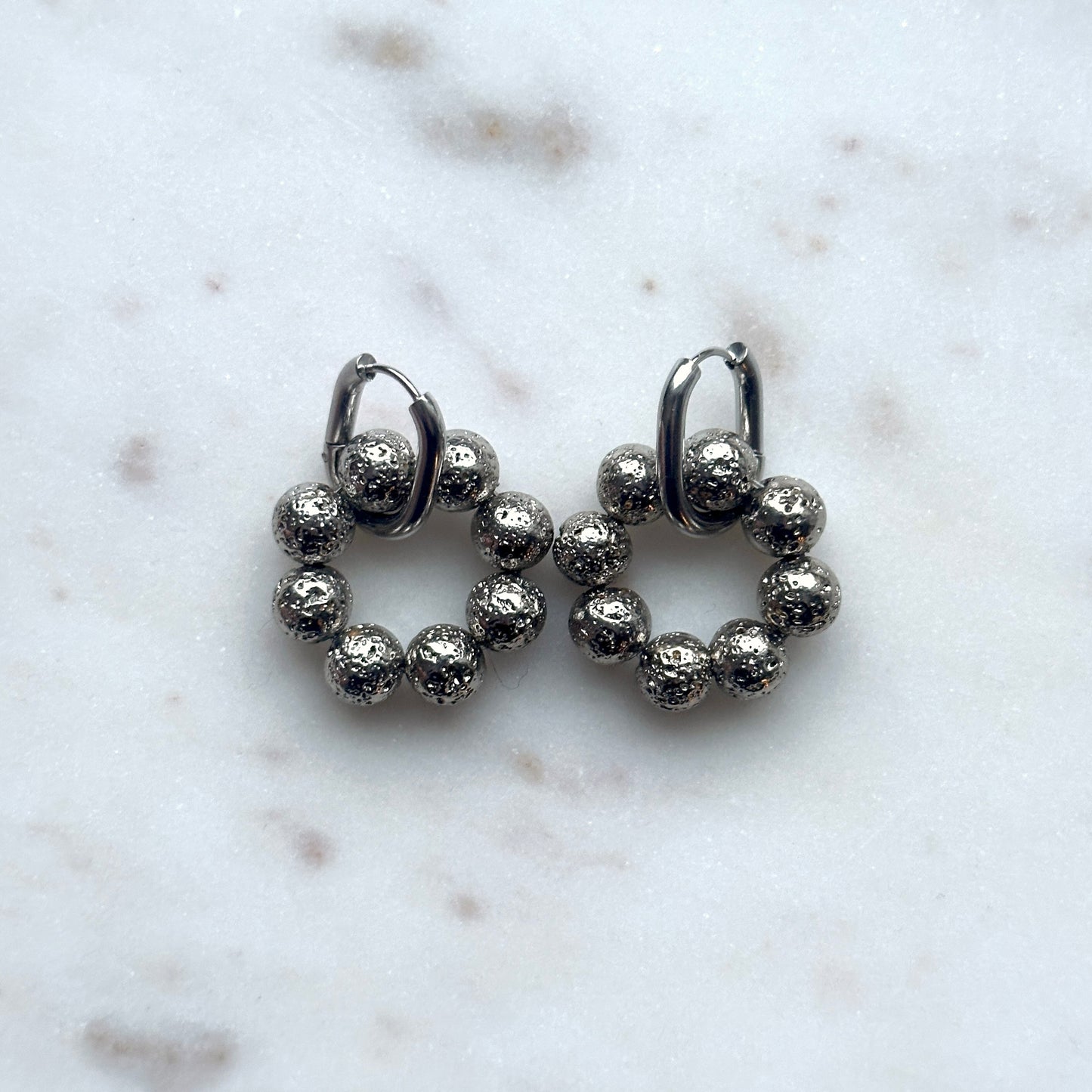 Ioana • lava stone creole earrings