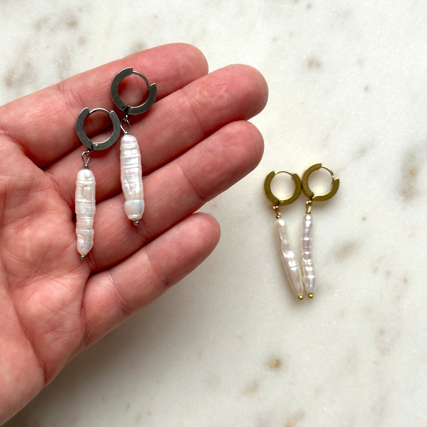 Melissa | Long pearl earrings